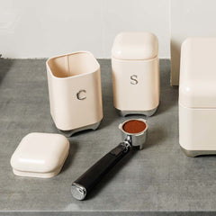 ESTIA ΔΟΧΕΙΟ ΓΙΑ ΚΑΦΕ EPOQUE ΜΕΤΑΛΛΙΚΟ 11x18.8cm ΚΡΕΜ