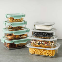 ESTIA ΦΑΓΗΤΟΔΟΧΕΙΟ CLICK&SEAL ΓΥΑΛΙΝΟ 640ml 18.9x14.5x6.7 ΜΕ ΚΑΠΑΚΙ ΠΛΑΣΤΙΚΟ MINT