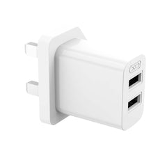 XO L109 (UK) Φορτιστής με Διπλή ΘύραUSB-A 2.4A και Καλώδιο Type-C