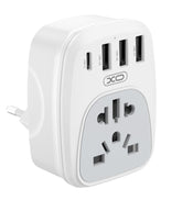 XO WL26 Αντάπτορας Πρίζας EU σε Universal με 1 USB-C & 3 USB-A Θύρες Φόρτισης