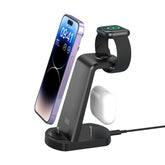 WX035 Ασύρματος Φορτιστής 3 σε 1 με Πολλαπλές Λειτουργίες Μαύρο