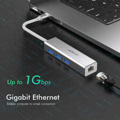 Σταθμός σύνδεσης 4 σε 1 EDUP EP-9801 10/100/1000Mbps Type-C LAN USB 3.0