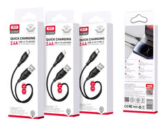 XO NB238 Zeus Series Εύκαμπτο Καλώδιο Σιλικόνης Micro 1m Μαύρο