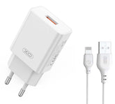 XO L127 USB-A QC18W Φορτιστής Ταχείας Φόρτισης με Lightning Καλώδιο