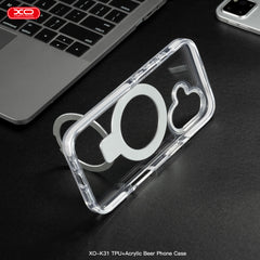 XO K31 Θήκη IPhone 16 Pro Max 6,9" TPU + Ακρυλική με Μαγνήτη Λευκό