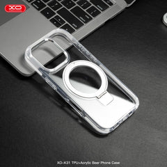 XO K31 iP16 6.1" TPU+Ακρυλική Μαγνητική Θήκη Τηλεφώνου Λευκό