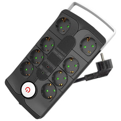 Entac Πολύπριζο 8 Θέσεων με Ξεχωριστούς Διακόπτες και Προστασίας Υπέρτασης 3G1.5 1.5m