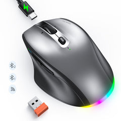 Meetion Ασύρματο Ποντίκι Office MT-BTM007 με Bluetooth & 2.4G Γκρι