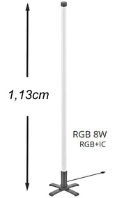 Avide LED Γωνιακό Φωτιστικό Δαπέδου RGB 8W RGB+IC με Τηλεχειριστήριο IR