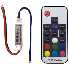 Avide Τηλεχειριστήριο RF και Ελεγκτής για LED Ταινία 12V 144W RGB με 17 Πλήκτρα
