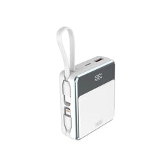 XO PR224 mini Power Bank Γρήγορης Φόρτισης με Ψηφιακή Οθόνη 10000mAh (Λευκό)