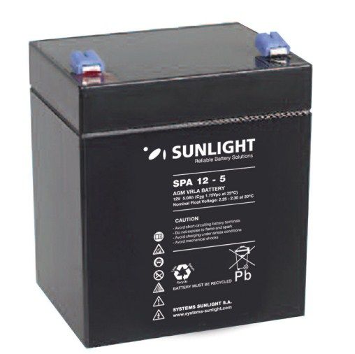 Sunlight Μπαταρία Μολύβδου 12V 5A Τετράγωνη (6.3 FASTON)