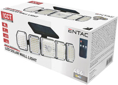 Entac Ηλιακό Φωτιστικό Τοίχου Πλαστικό 2.5W SMD CCT 5 Κεφαλές με PIR + IR
