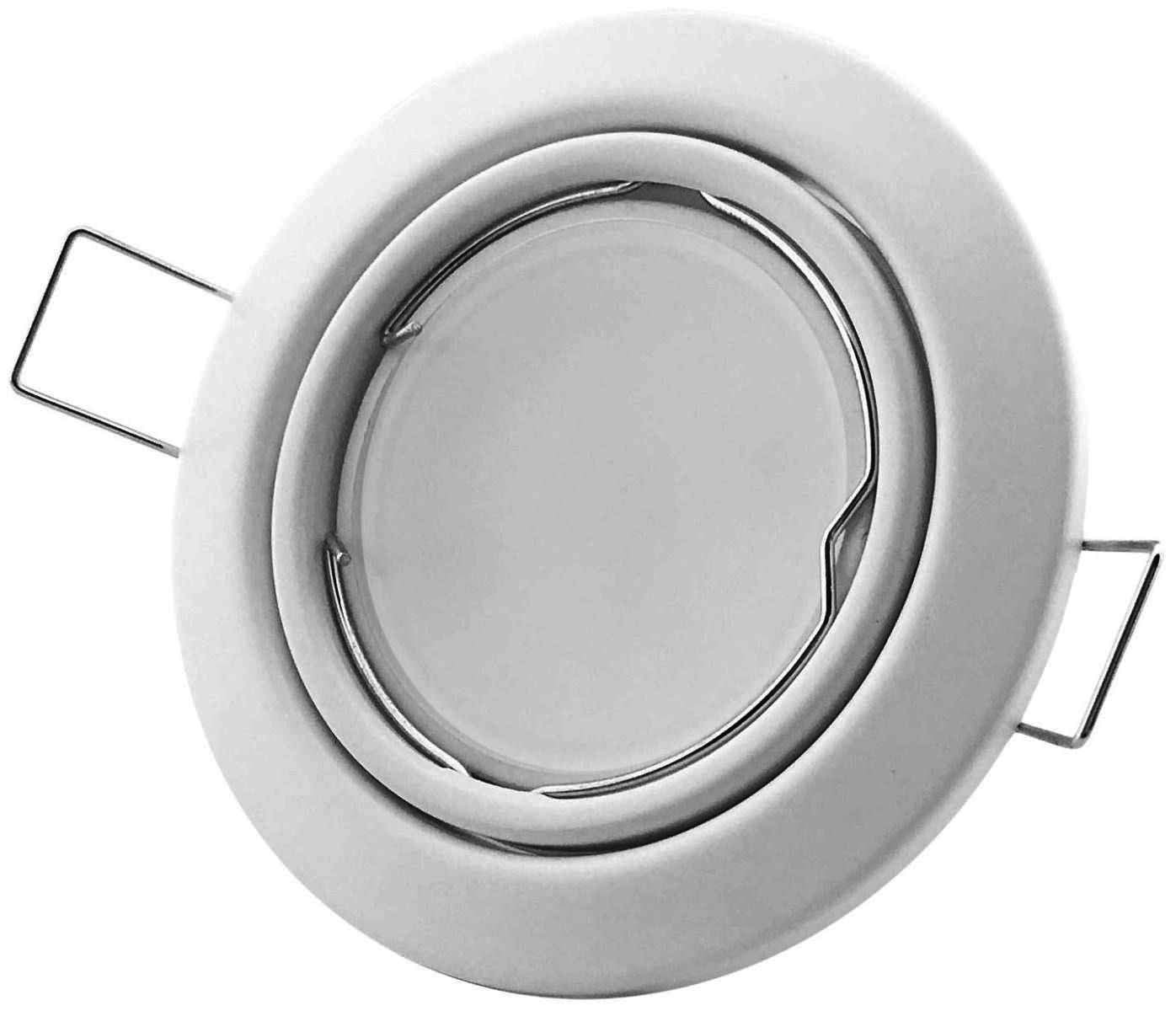 Avide GU10 Πλαίσιο Στρογγυλό Σαγρέ Άσπρο