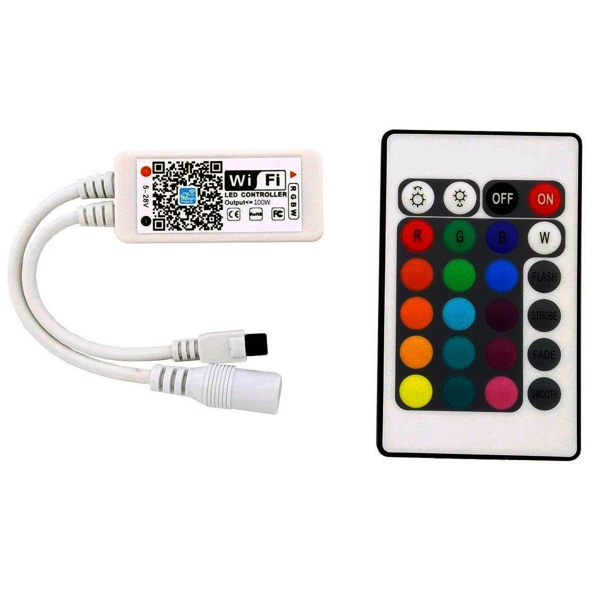 Avide IR Τηλεχειριστήριο και WIFI Ελεγκτής για LED Ταινία 12V 100W RGB+W
