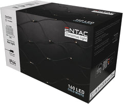 Entac Χριστουγεννιάτικα Λαμπάκια IP44 Net 160 LED 2μ x 1,5μ Ψυχρό