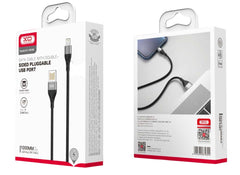 XO NB188 2.4A Διπλής Φοράς Φόρτιση USB & Lightning 1m Γκρι