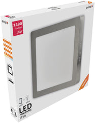 Avide LED Πλαφονιέρα Οροφής Τετράγωνη από Αλουμίνιο Σατέν Νίκελ 18W Λευκό 4000K