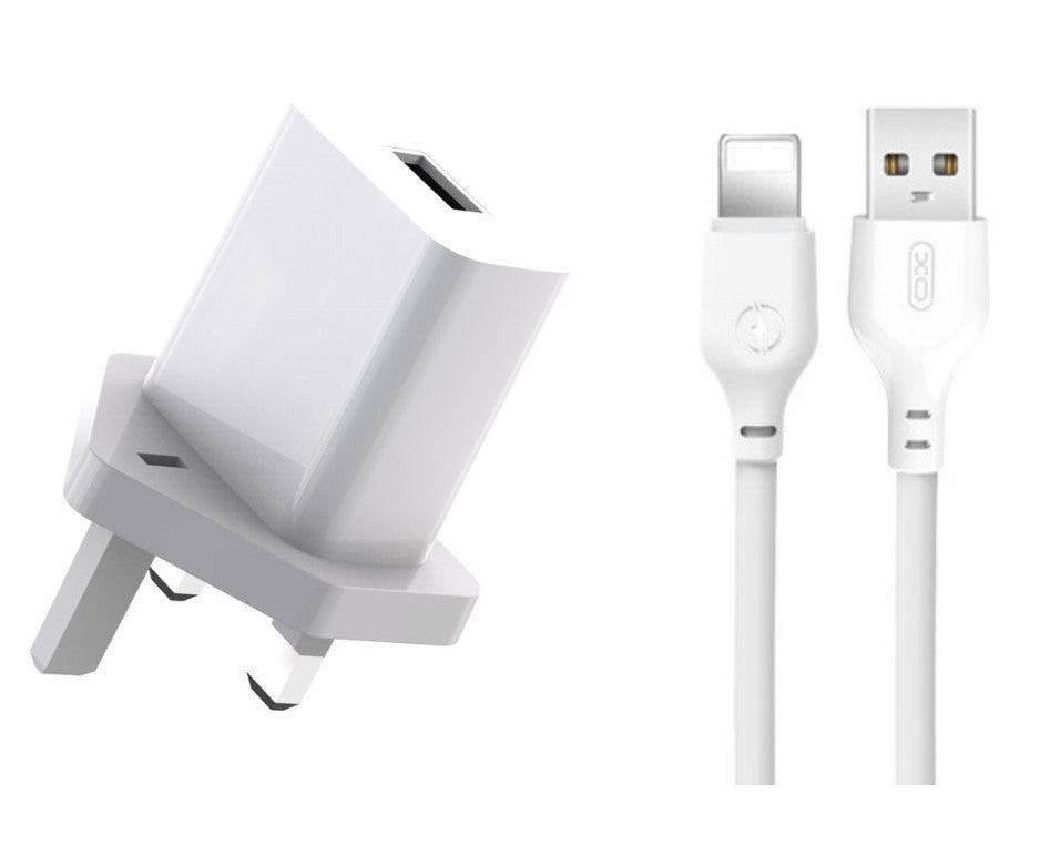 XO L99 Φορτιστής UK με Καλώδιο Lightning 2.4A