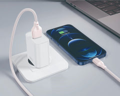 XO NB291 Καλώδιο Φόρτισης & Μεταφοράς Δεδομένων USB-A σε Lighting Πλεκτό 6A Ροζ 1m