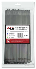 ATC Δεματικά 4.8x300mm Νάιλον Μαύρα 100τμχ Σακουλάκι
