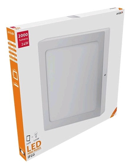 Avide LED Φωτιστικό Οροφής Τετράγωνο Αλουμίνιο 24W Λευκό 4000K