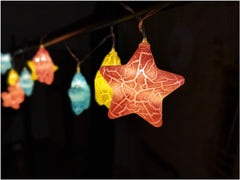 Entac Χριστουγεννιάτικα Λαμπάκια Εσωτερικά 10 LED Ραγισμένα Αστέρια Θερμό 1,65μ (2xAA Δεν περιλαμβ.)