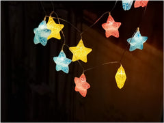 Entac Χριστουγεννιάτικα Λαμπάκια Εσωτερικά 10 LED Ραγισμένα Αστέρια Θερμό 1,65μ (2xAA Δεν περιλαμβ.)