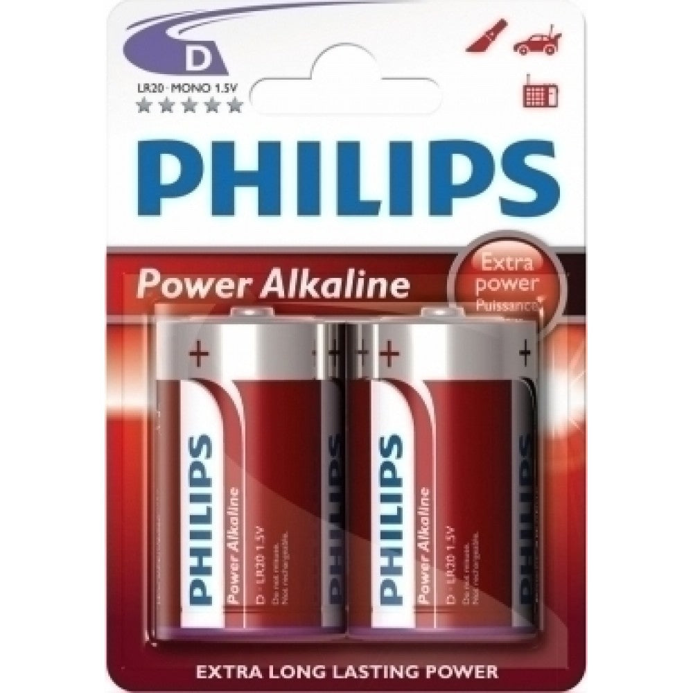 Philips Αλκαλικές Μπαταρίες LR20P2B/10 D
