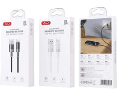 XO NB282 Καλώδιο Γρήγορης Φόρτισης Σιλικόνης 6A Type-C λευκό