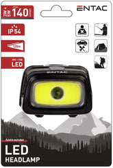 Entac Φακός Κεφαλής 5+3W (3xAAA Δεν περιλαμβ.) Μαύρος