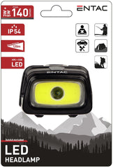 Entac Φακός Κεφαλής 5+3W (3xAAA Δεν περιλαμβ.) Μαύρος