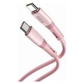 XO NB-Q226B 60W Καλώδιο Μεταφοράς Δεδομένων Type-C σε Type-C Σιλικόνης Ροζ
