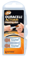 Duracell Μπαταρίες Βαρηκοΐας Activair DA312 (6τμχ)