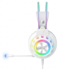 XO GE10 Gaming Ενσύρματα Ακουστικά RGB με Μικρόφωνο Λευκά