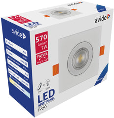 Avide Λάμπα LED Χωνευτό Σποτ 38° Τετράγωνο 7W Ψυχρό 6400K