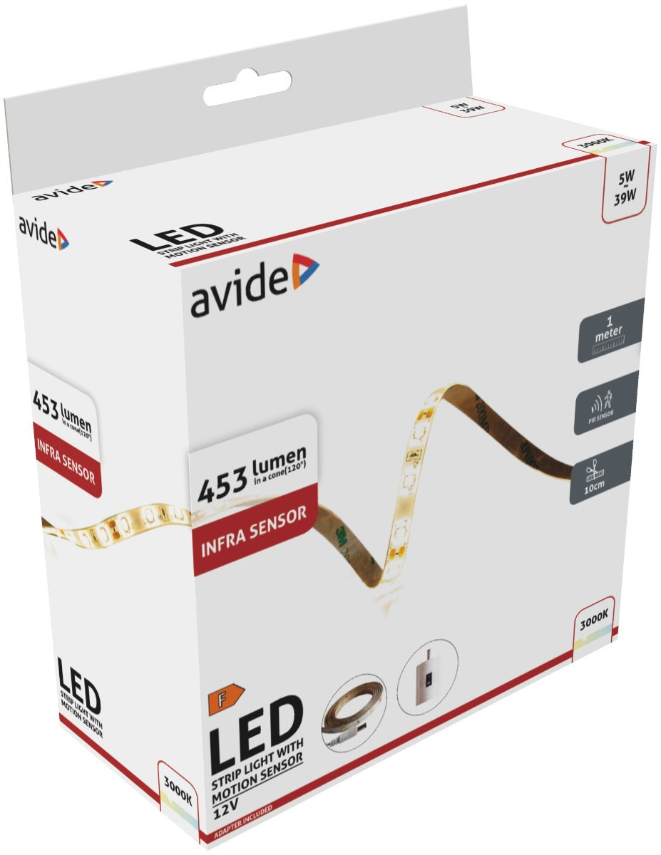 Avide LED Ταινία με Υπέρυθρο Αισθητήρα 12V 1m 5W 3000K