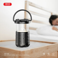 XO F49 Διπλό Ηχείο Speaker & Φως Camping (Μαύρο)