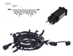 Entac Χριστουγεννιάτικα Λαμπάκια Επεκτεινόμενα IP44 360 LED Βροχή Ψυχρό 8μ (Με Τροφοδοτικό)