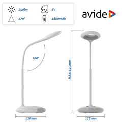 Avide LED Φωτιστικό Γραφείου RGB Λευκό 4W