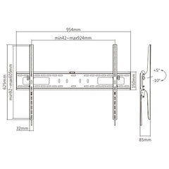 Brateck Βάση Τηλεόρασης Επιτοίχια LP42-69T 60" - 100"