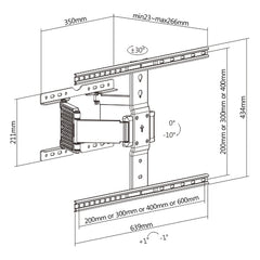 Brateck Βάση Τηλεόρασης Επιτοίχια LPA72-464 37" - 90" Ultra Slim