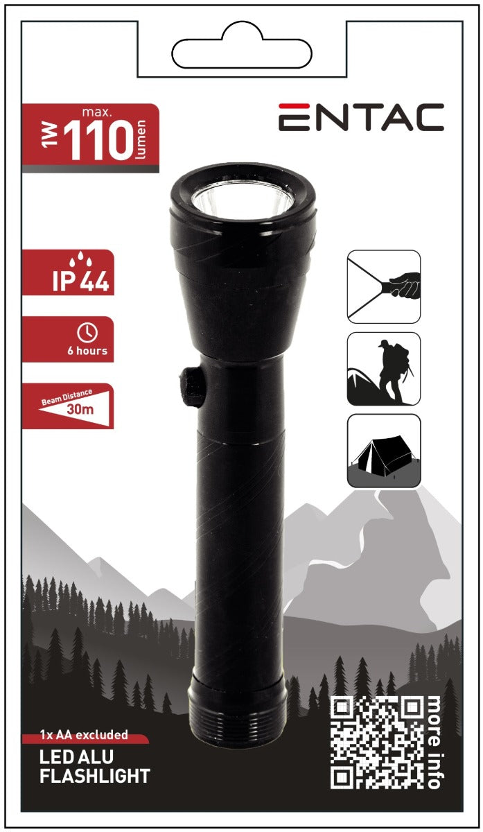 Entac Φακός 1W Αλουμινίου - AA