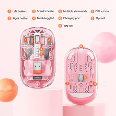 Meetion MT-BTM005 Ασύρματο Ποντίκι Ροζ