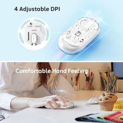 Meetion MT-BTM005 Ασύρματο Ποντίκι Λευκό