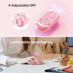 Meetion MT-BTM005 Ασύρματο Ποντίκι Ροζ