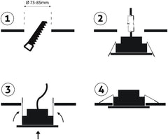 Avide Λάμπα LED Χωνευτό Σποτ 38° Τετράγωνο 7W Λευκό 4000K