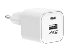 ATC-CH10 Φορτιστής PD με 2 Θύρες USB-Α & Type-C 12W