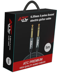 Καλώδιο ATC 6.35 ST / 6.35 ST 3 πόλων για ηλεκτρική κιθάρα 5.0m