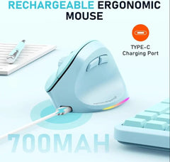 Meetion MT-BTM010R Ασύρματο Ποντίκι Δεξί Εργονομικό Μπλε